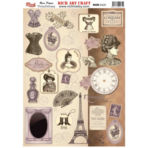 RİCH PİRİNÇ DEKOPAJ KAĞIDI KOD:8428