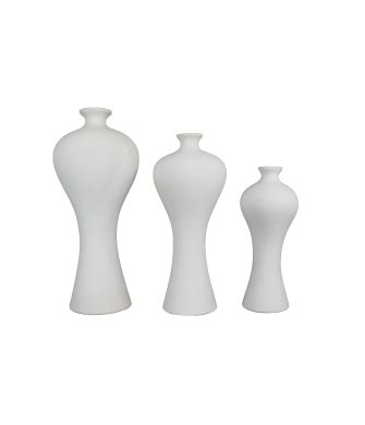 SERAMİK ÜÇLÜ ŞİŞE VAZO(40X16-35X14-28X12CM)