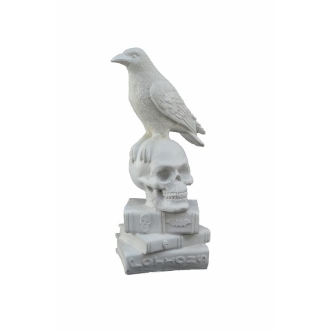 KİTAP VE KURUKAFA ÜZERİNDE KARGA 35X16 CM