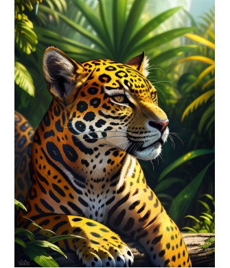 Sayılarla Boyama Seti (Renkli baskı Çerçeveli) 40x50 cm Jaguar