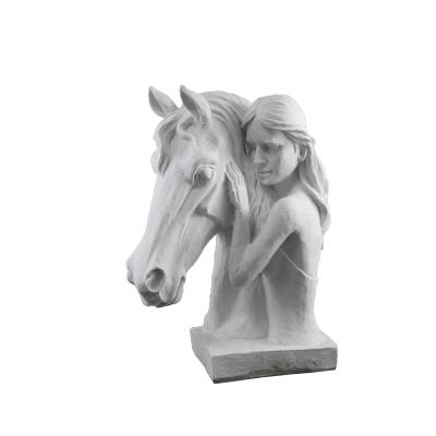 KADIN VE AT BÜST 34X25 CM