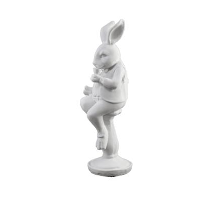 OTURAN KADEHLİ TAVŞAN BİBLO 25X9 CM