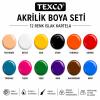Rich Texco Akrilik Boya Seti 12 Renk 130 ml (Canlı Renkler)